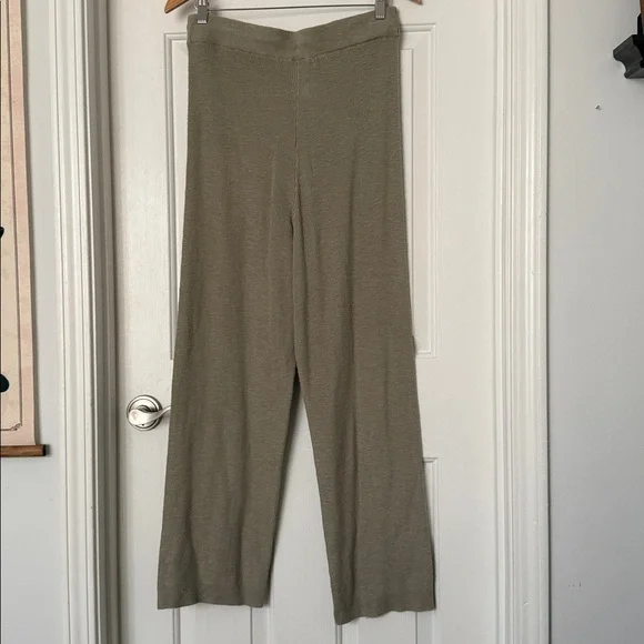 Free people beach khaki green flowy pants large - Picture 3 of 4